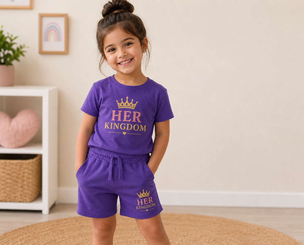Her Kingdom Kids T-Shirt & Shorts Set