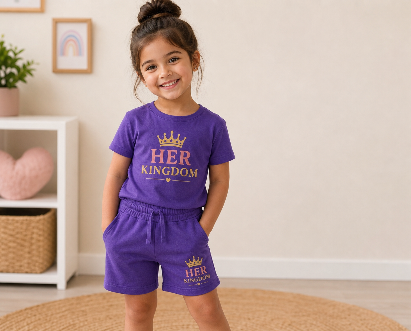 Her Kingdom Kids T-Shirt & Shorts Set