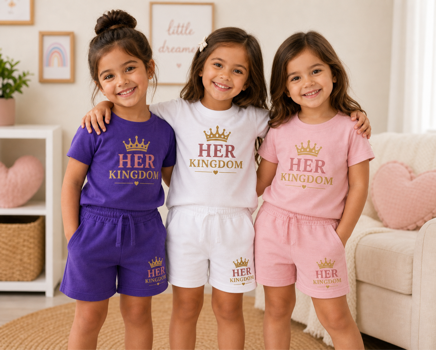 Her Kingdom Kids T-Shirt & Shorts Set