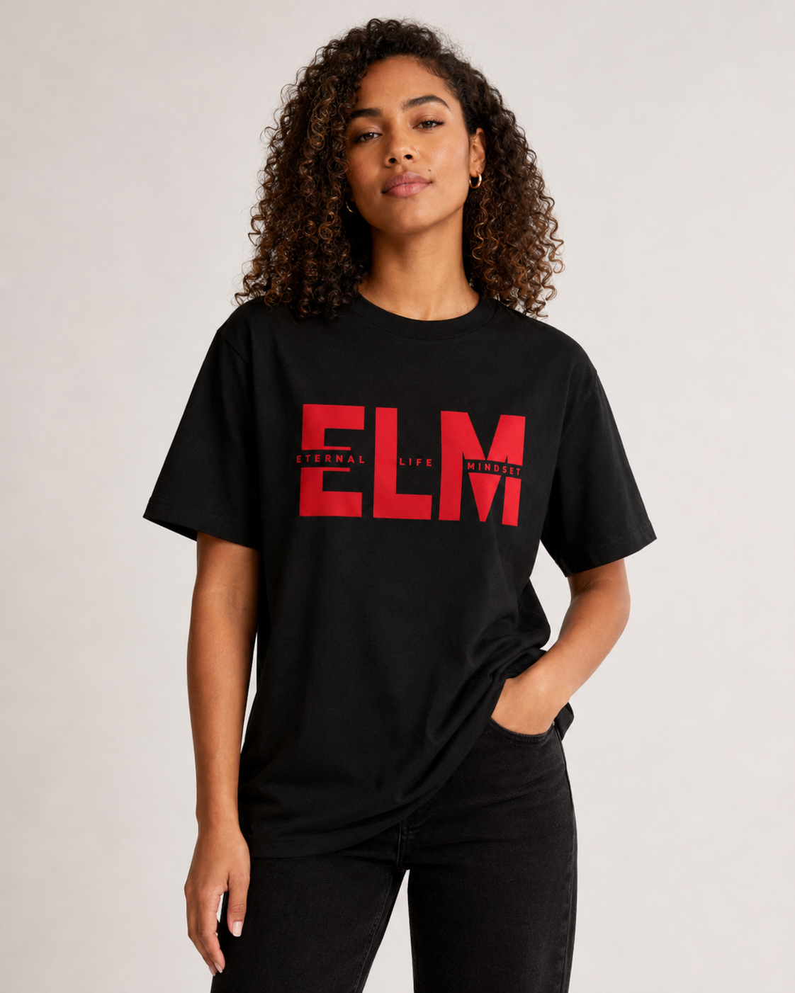 Black U Decide oversized unisex graphic T-shirt with bold statement artwork.