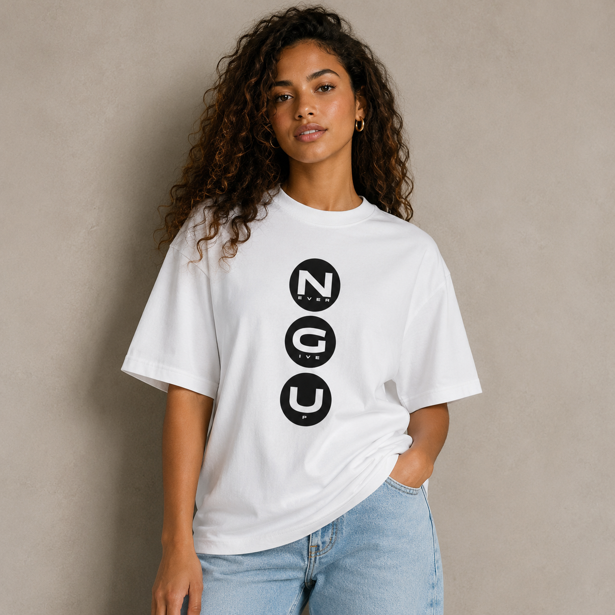Never Give Up Oversized T-Shirt
